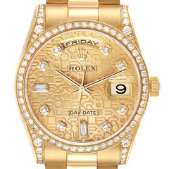 Rolex Day-Date President Orologio da uomo con lunetta di diamanti in oro giallo 118388