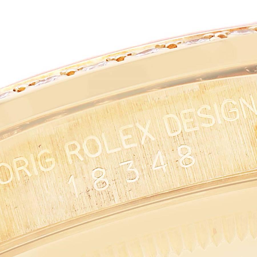 Rolex Day-Date President Gelbgold Falten-Diamant-Zifferblatt Herrenuhr 18348 3