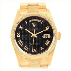 Rolex Day-Date President Yellow Gold Pyramid Dial Men's Watch 18248