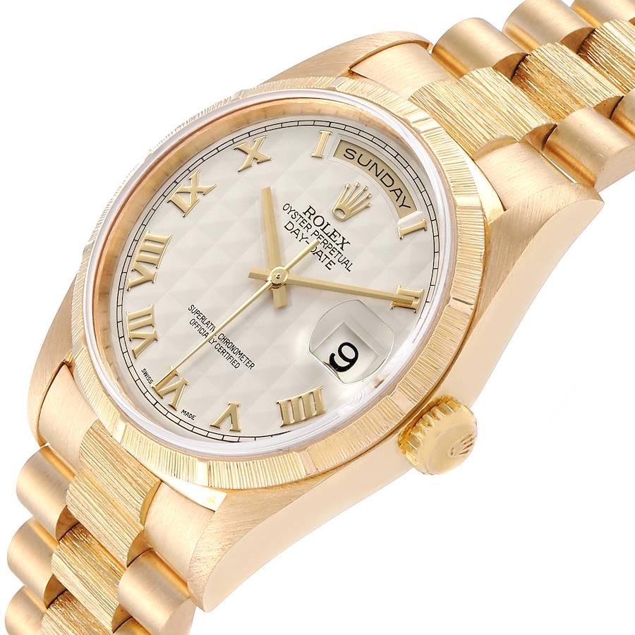 Rolex Day-Date President Yellow Gold Silver Pyramid Dial Men's Watch 18248 Box For Sale 1