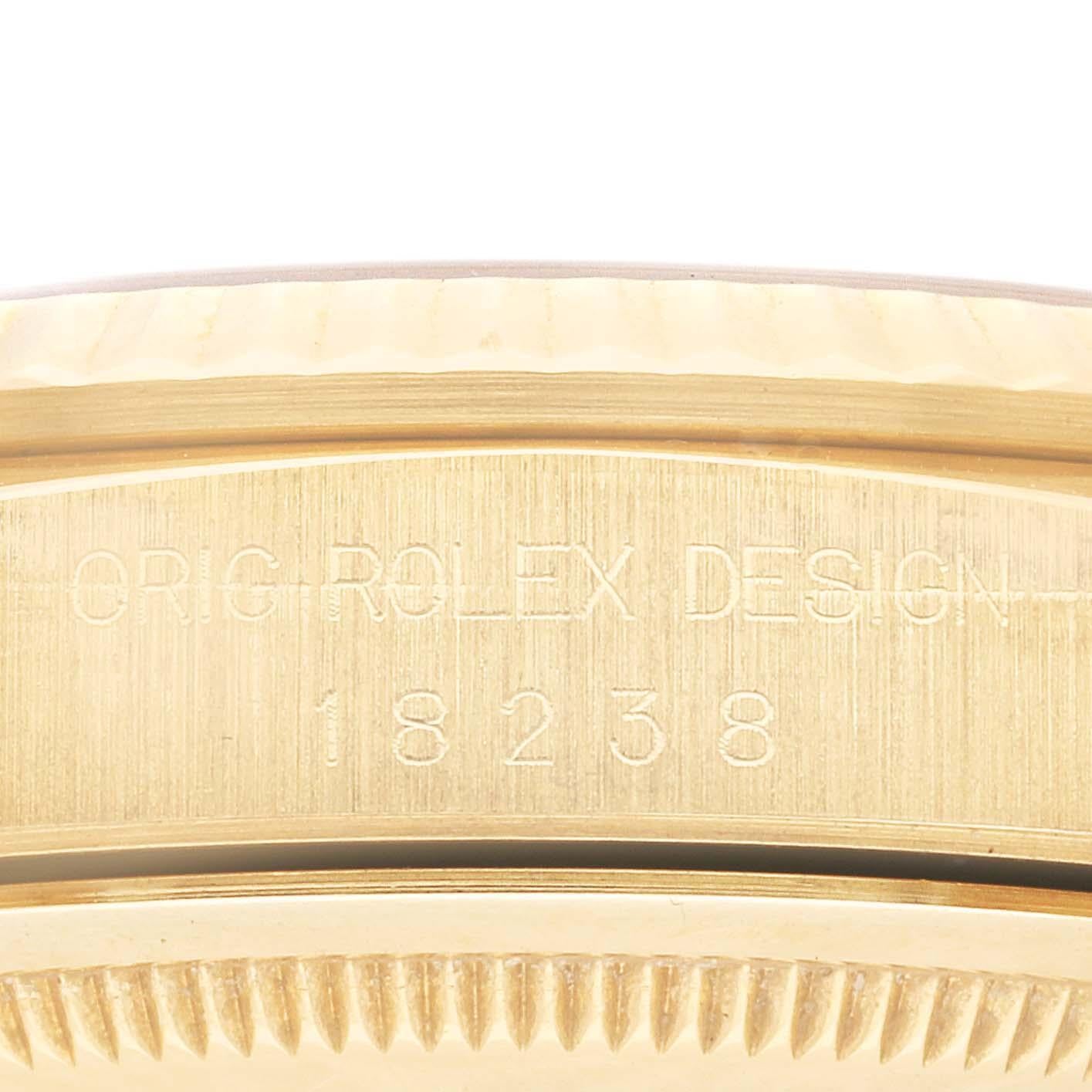 Rolex Day-Date President Yellow Gold String Diamond Sapphire Mens Watch 18238 For Sale 4