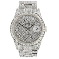 Rolex Day-Date Presidential 18239 18 Karat White Gold Diamond Men's Watch