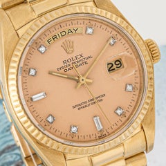 Rolex Day-Date Rare Peach Stella Diamond Dial 18038