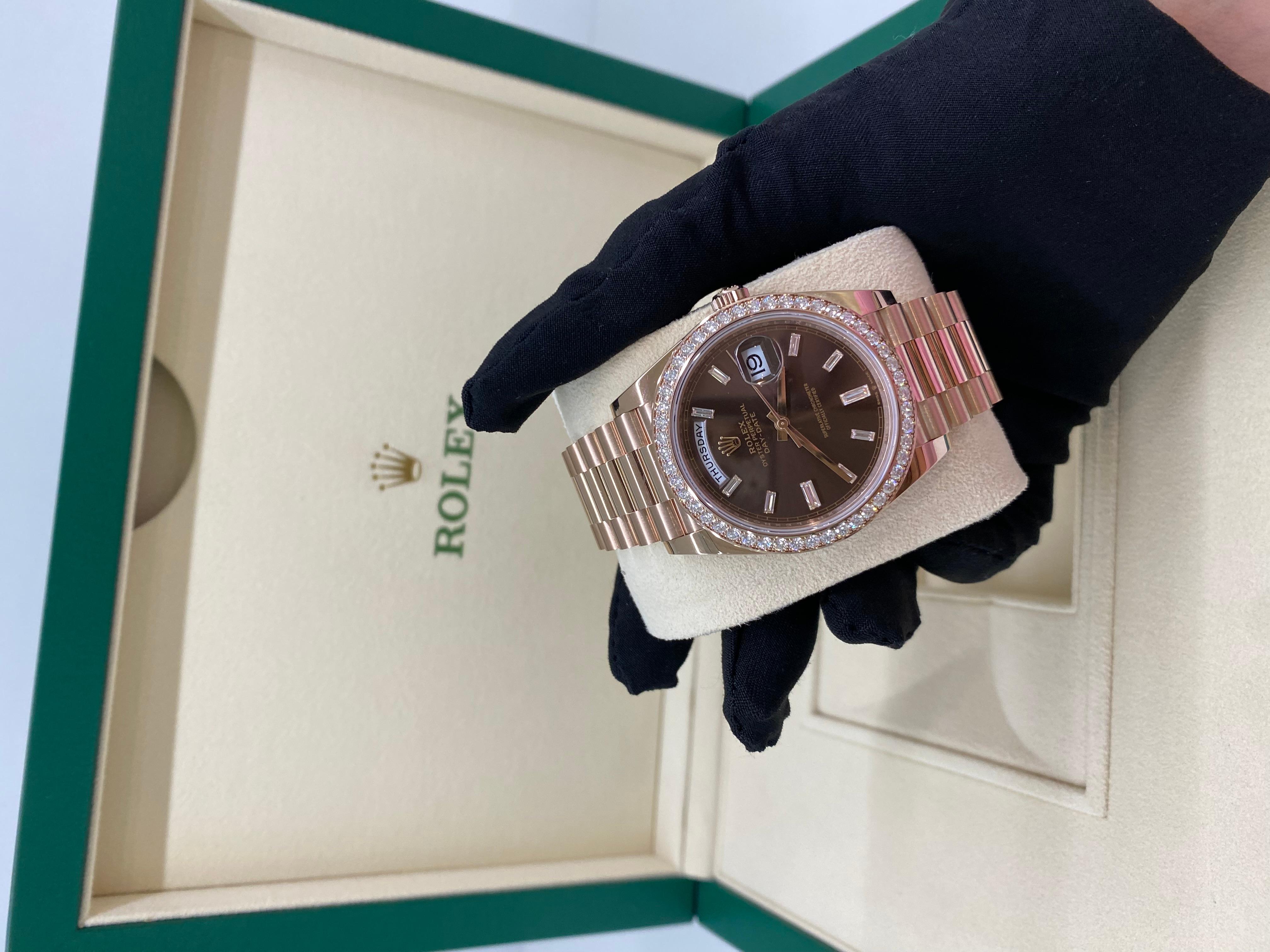 Rolex Day Date Rose Gold Chocolate Dial 40mm  For Sale 6