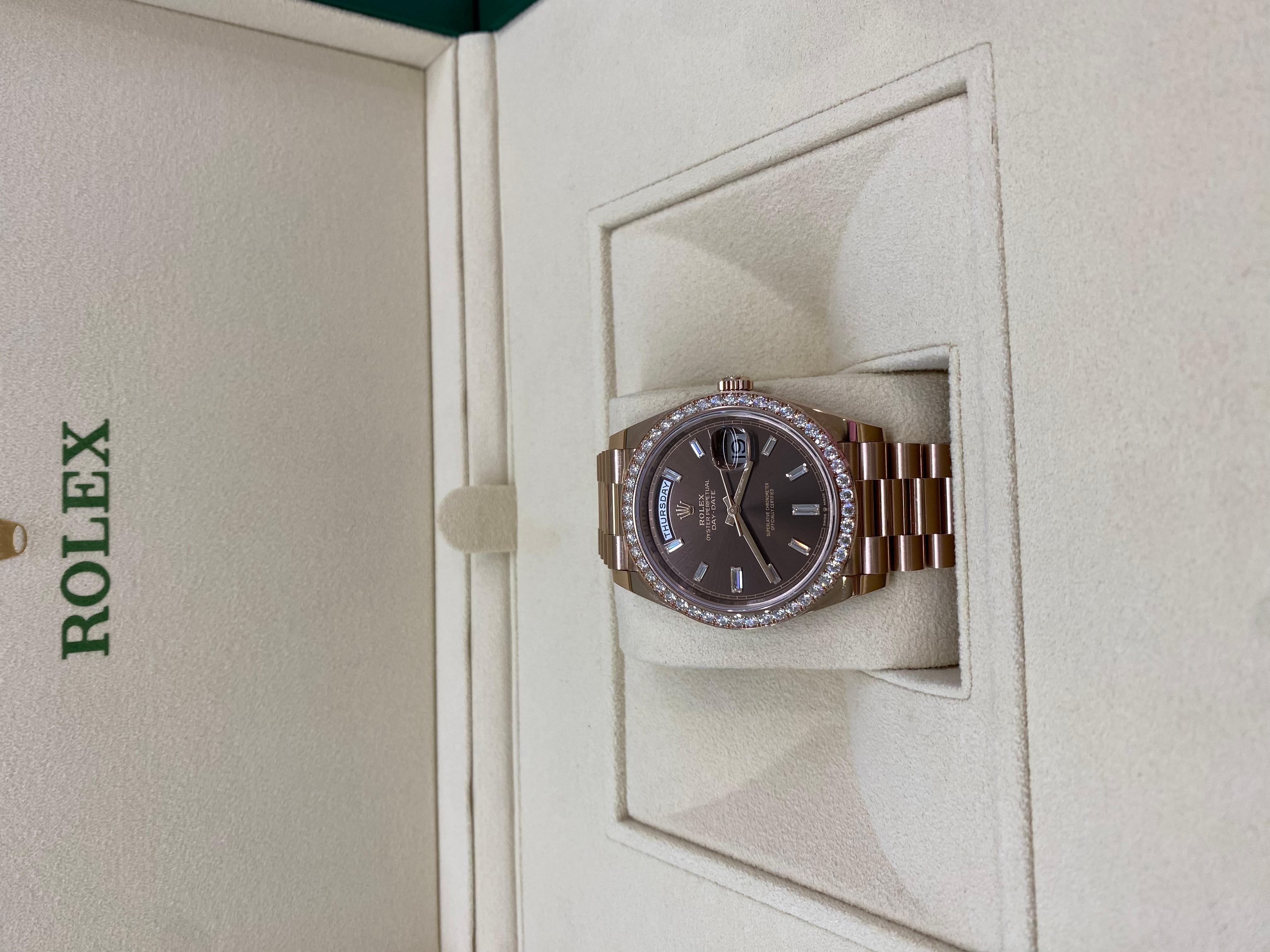 Rolex Day Date Rose Gold Chocolate Dial 40mm  For Sale 7