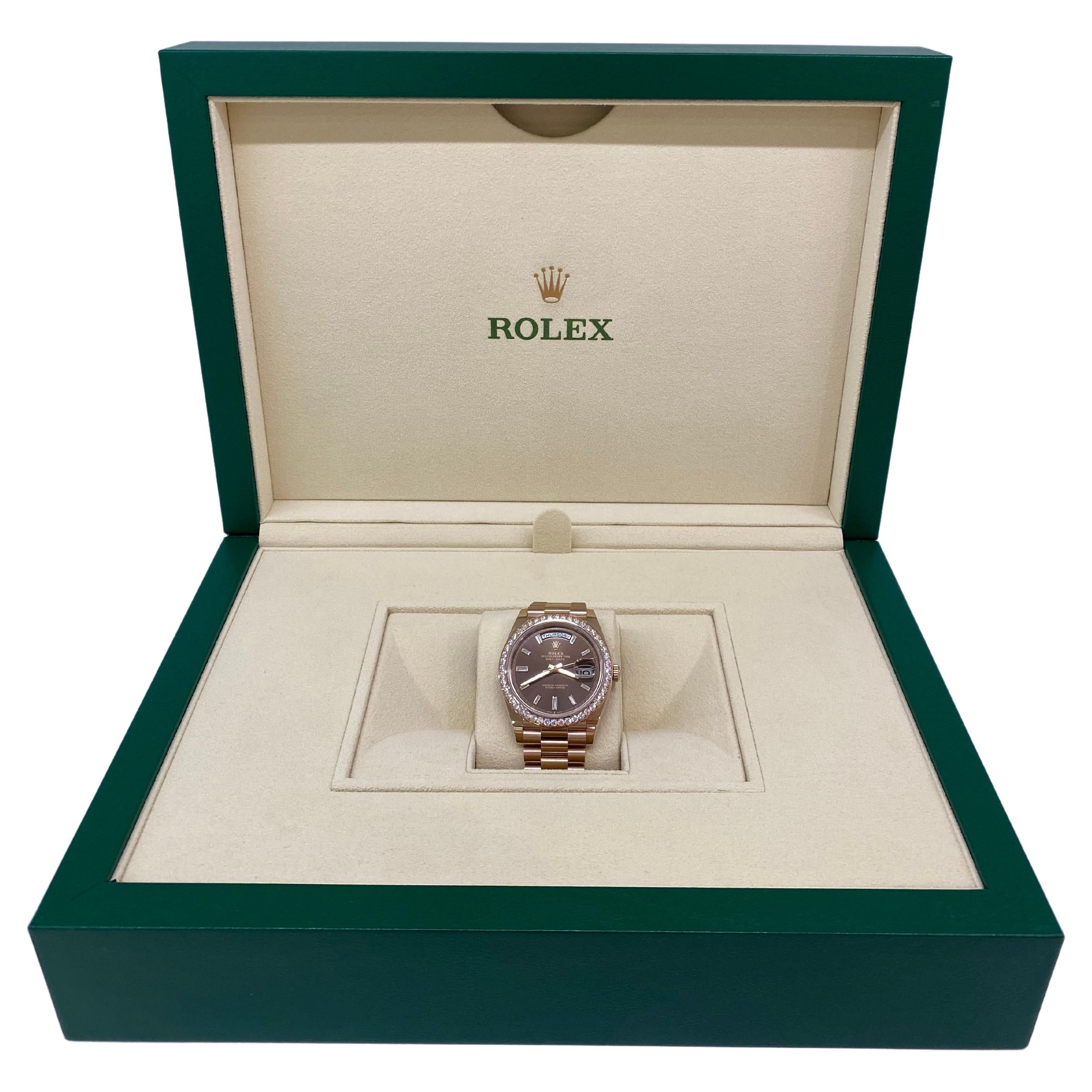 Rolex Day Date Rose Gold Chocolate Dial 40mm  For Sale
