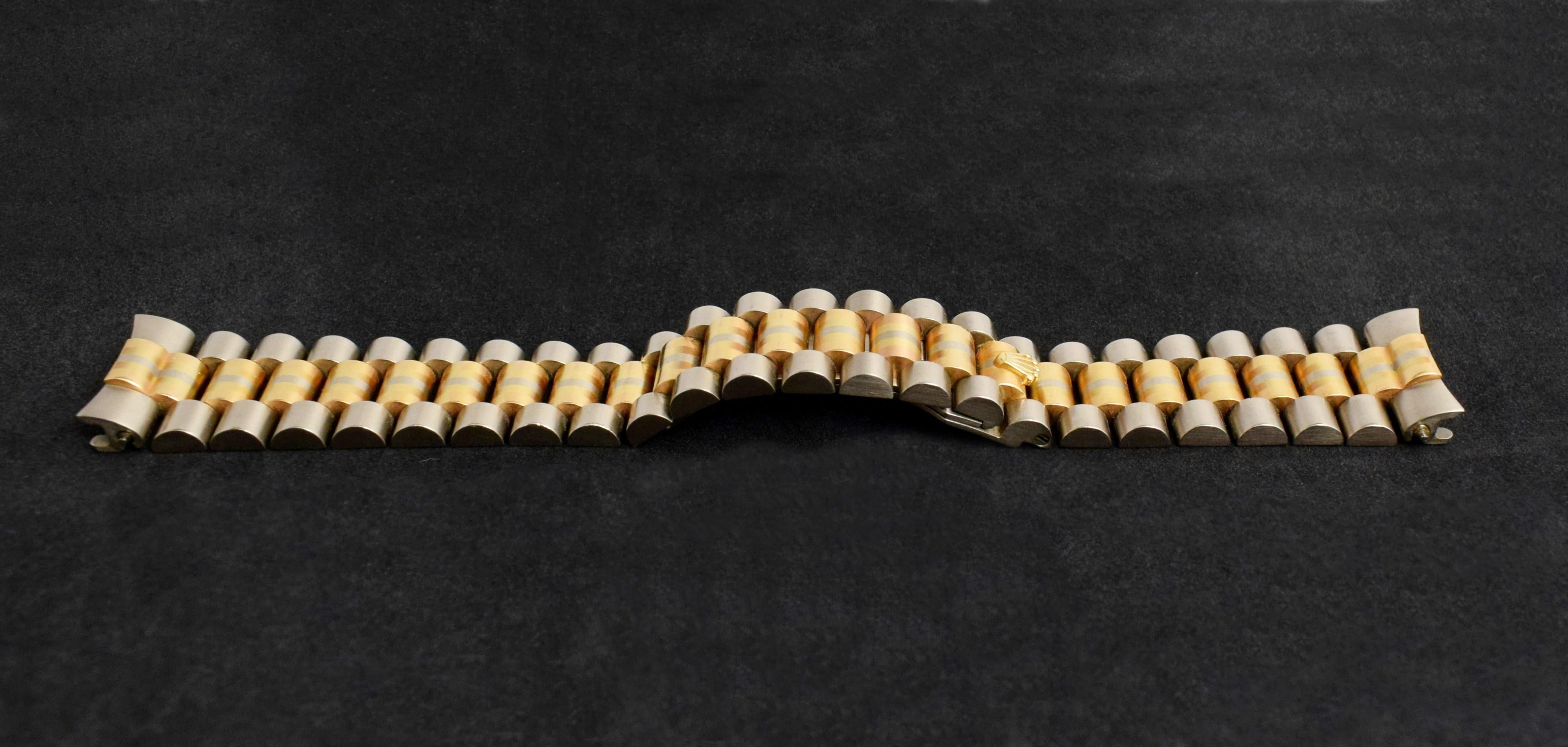 Rolex Day-Date Tridor Uhr aus 18 Karat Gold mit Diamant- Jubiläumszifferblatt 18239 und Papier, 1996 7