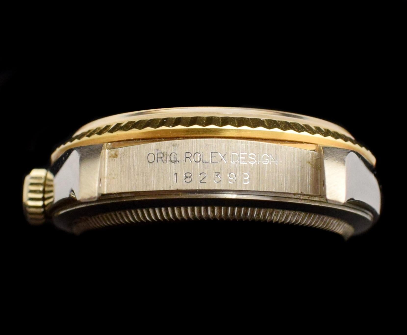 Rolex Day-Date Tridor Uhr aus 18 Karat Gold mit Diamant- Jubiläumszifferblatt 18239 und Papier, 1996 2