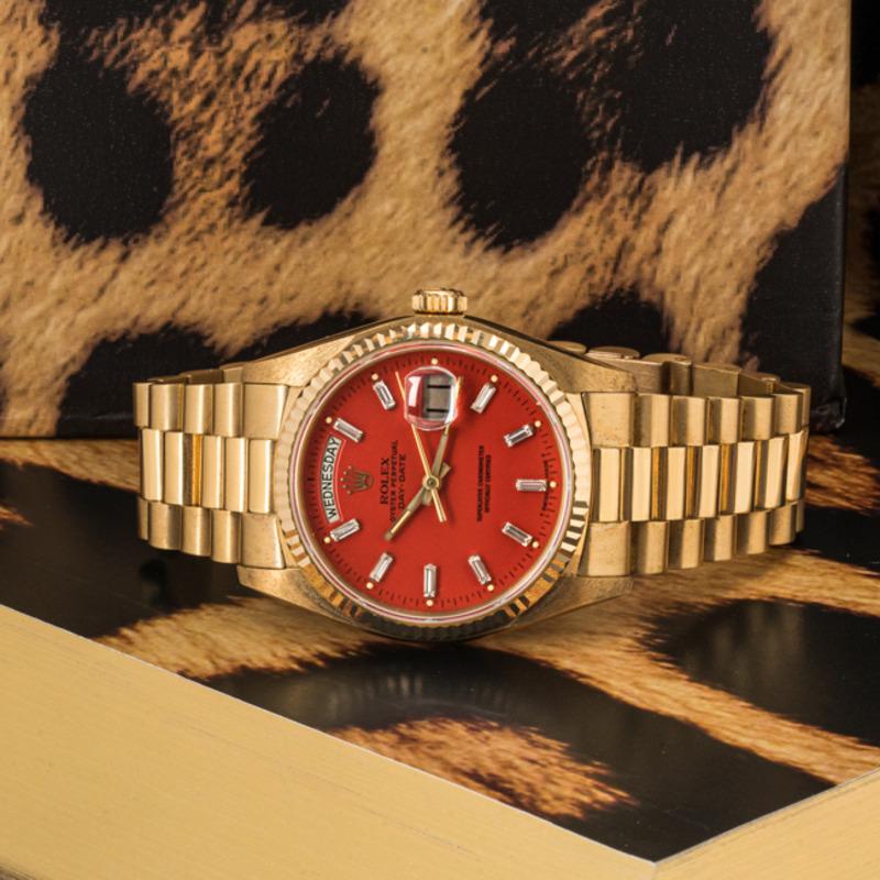 Rolex Day-Date Unworn Rare Coral Stella Diamond Dial 18038 2