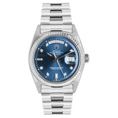 Rolex Day-Date Vintage Oro Bianco Quadrante Blu Diamante 1803