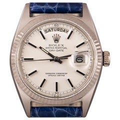 Montre-bracelet automatique Rolex Day-Date Vintage Or blanc Cadran argenté 1803