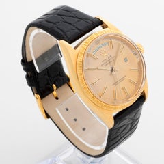 Rolex Day Date Wristwatch Ref 1897. 18K Yellow Gold Case, Bark Effect Bezel 1970