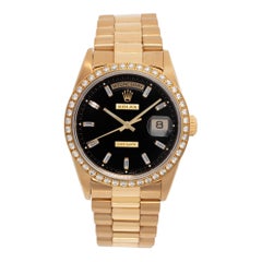 Rolex Day-Date Wristwatch w/ Factory Baguette Diamond Dial & Bezel Ref 18238