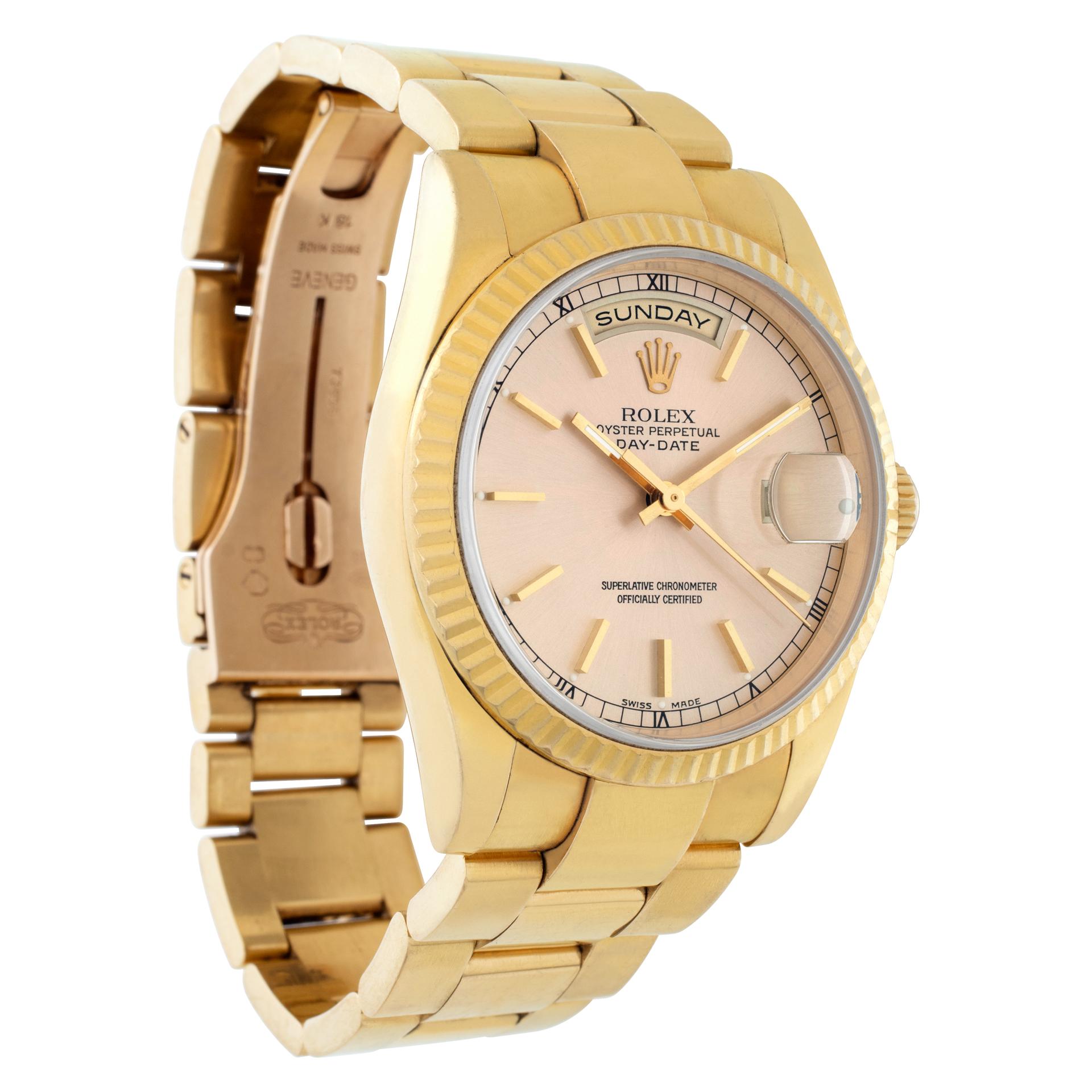 Rolex Day-Date Yellow Gold Automatic Wristwatch with Date and Day Ref 118238 In Excellent Condition In Surfside, FL