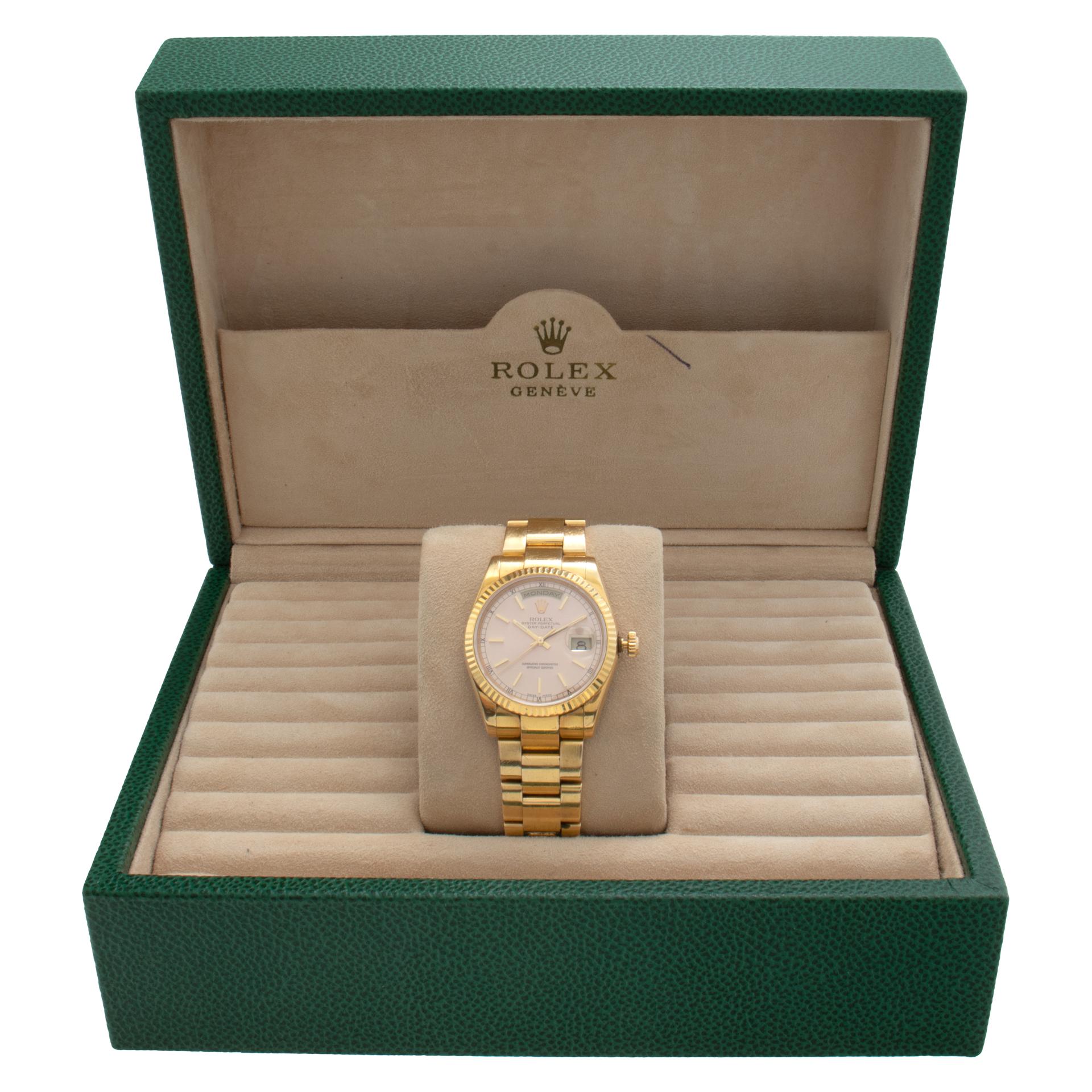 Rolex Day-Date Yellow Gold Automatic Wristwatch with Date and Day Ref 118238 2