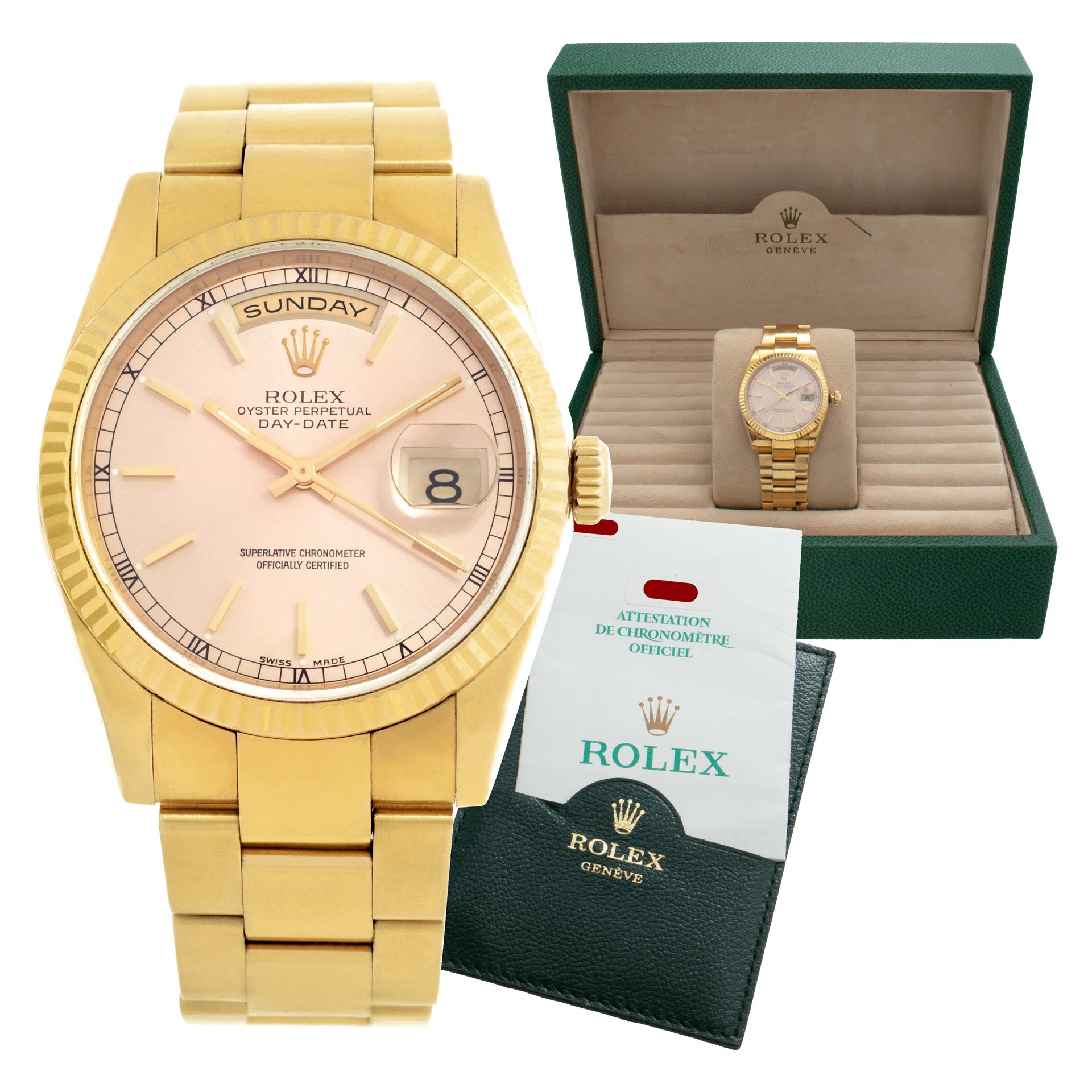 Rolex Day-Date Yellow Gold Automatic Wristwatch with Date and Day Ref 118238 3