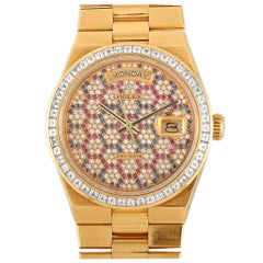 Rolex Day Date Yellow Gold Honeycomb Dial Watch 18048