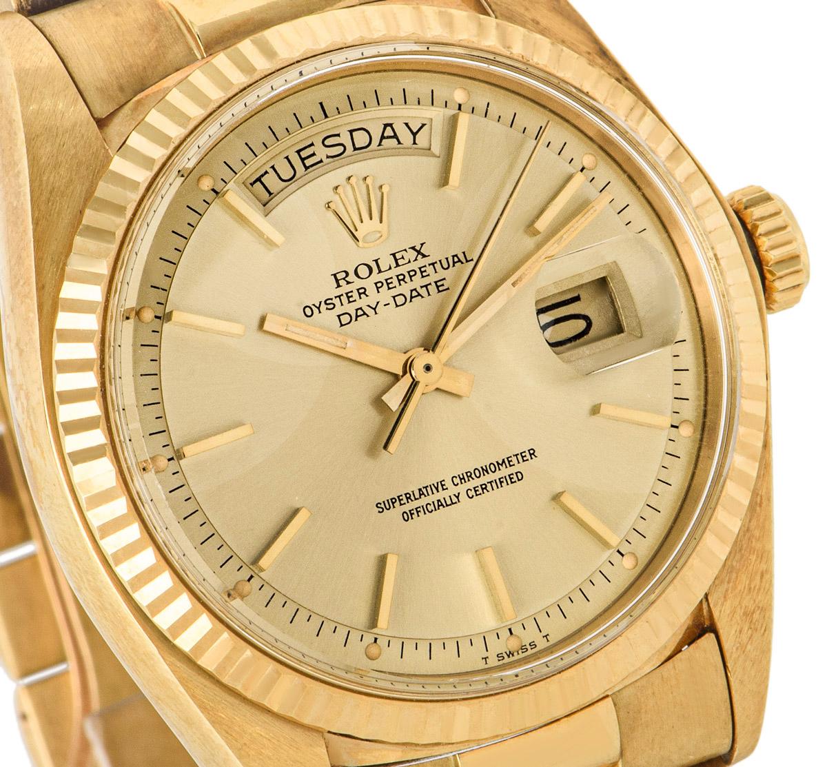  Rolex Day-Date or jaune NOS 1803 Pour hommes 