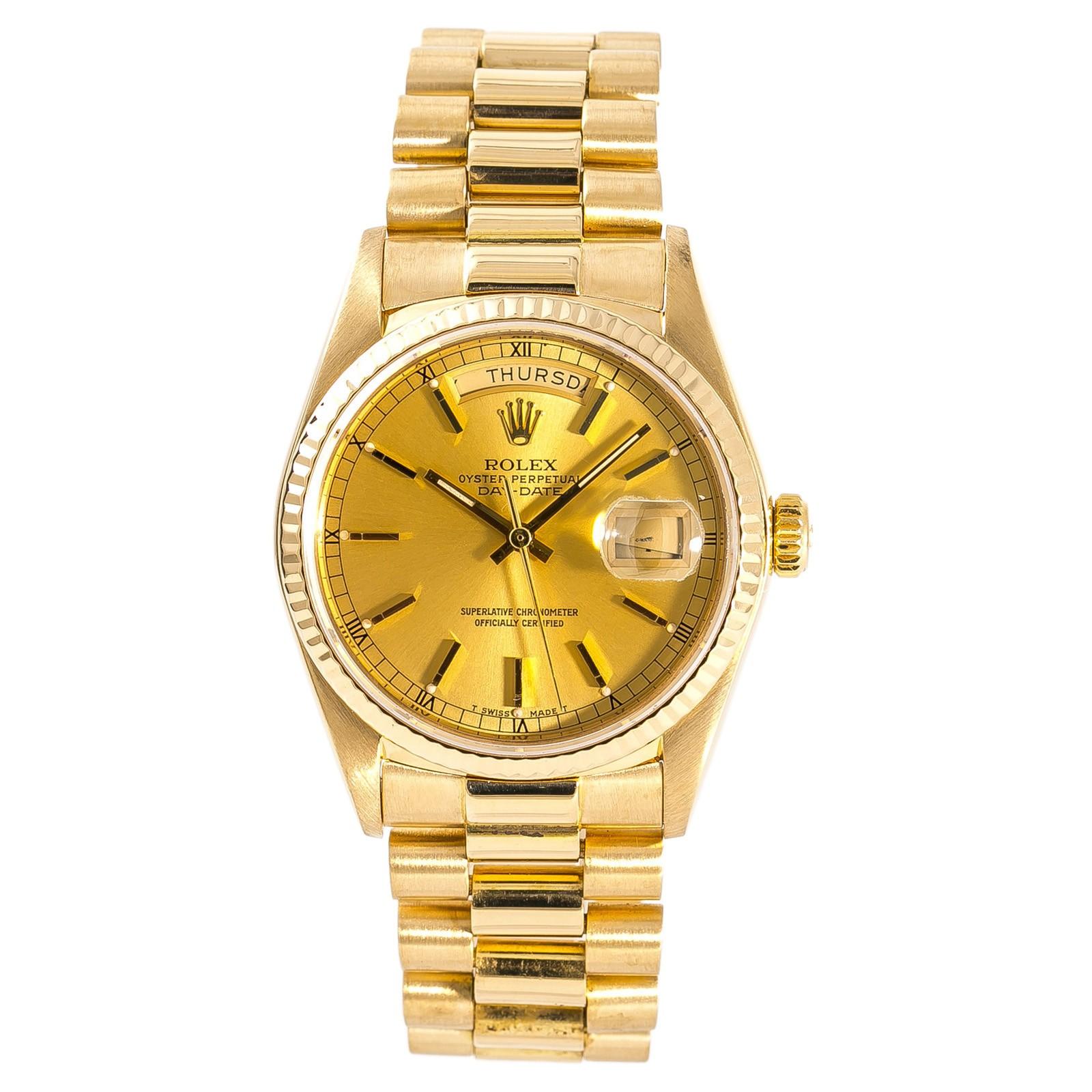 Rolex Day-Date 18038, Champagne Dial Certified Authentic For Sale