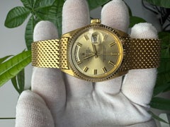Rolex Daydate 1803 Gilt Wideboy Matching Hands Milanese Bracelet Watch