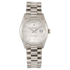 Rolex Daydate 18239 Diamond Dial Watch in Stainless steel , 1990s