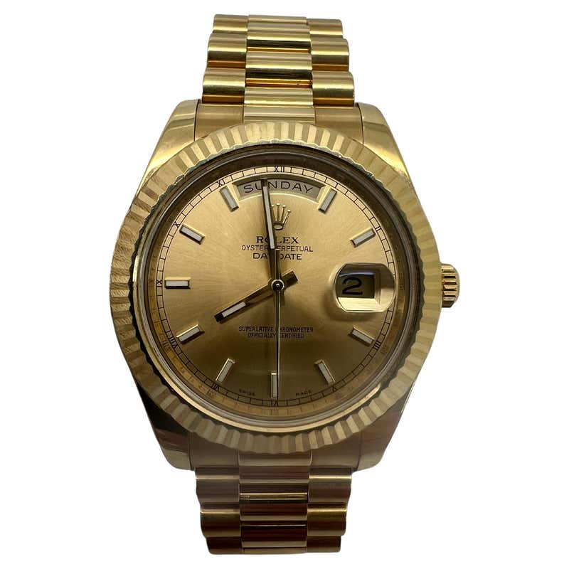President Watch Rolex Presidential 18 Karat Gold Watch Champagne Roman Dial Diamond ...