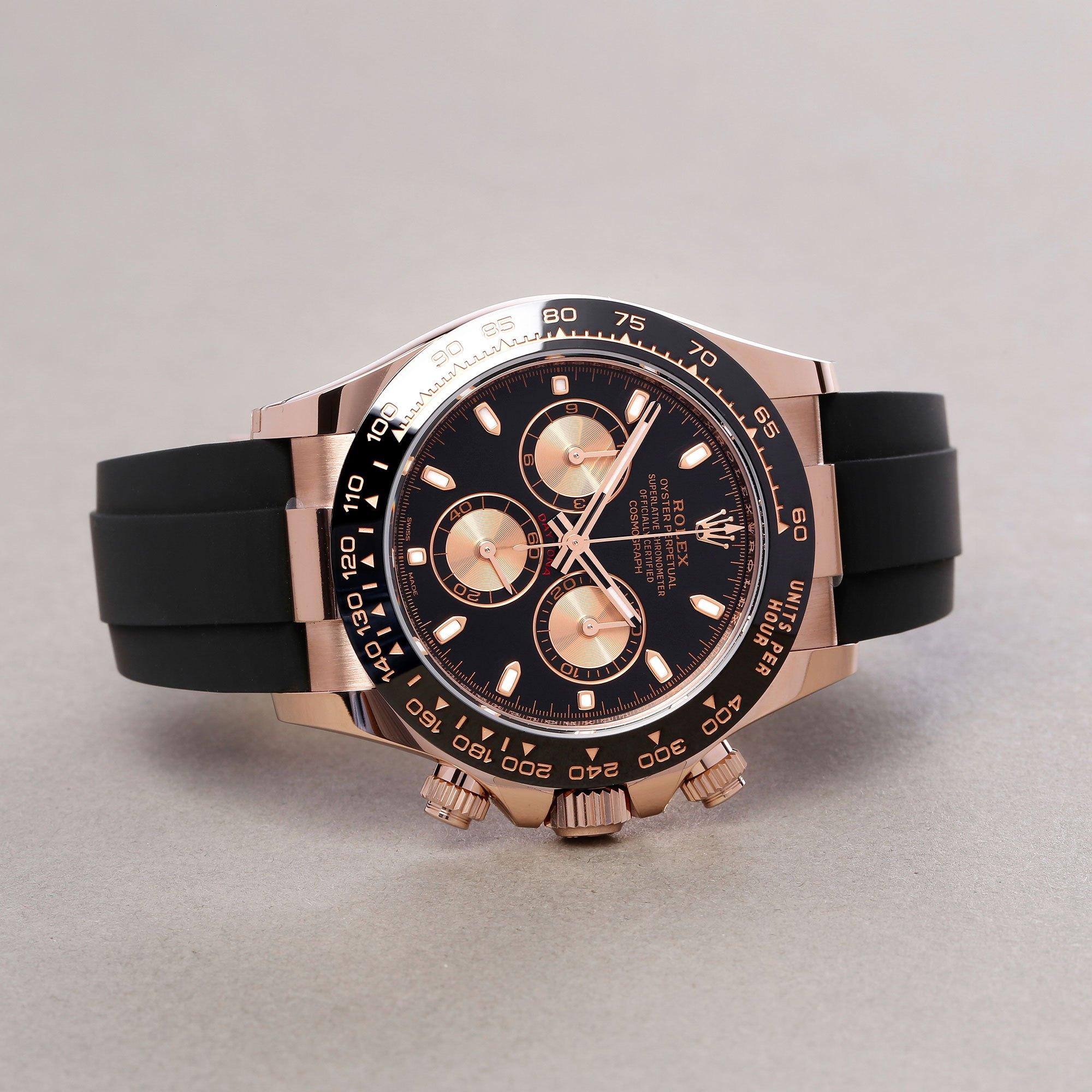 rose gold daytona rubber strap