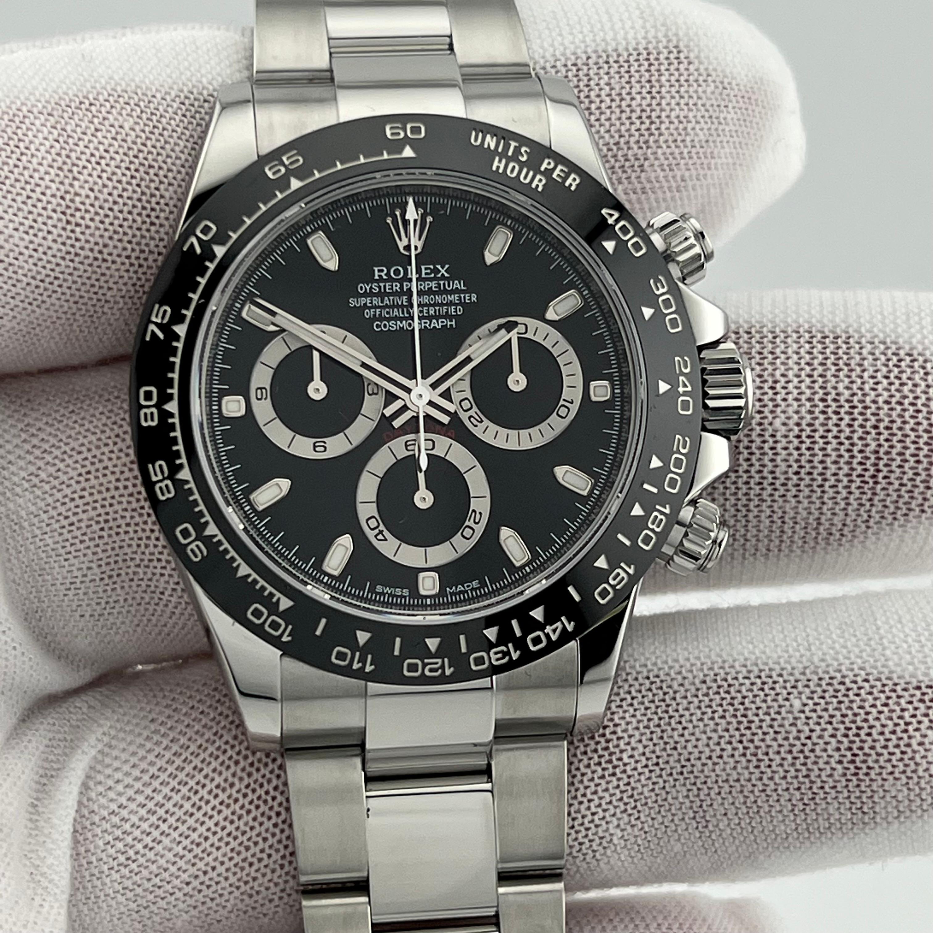 Men's Rolex Daytona 116500LN Black Ceramic Stainless Steel Box Paper