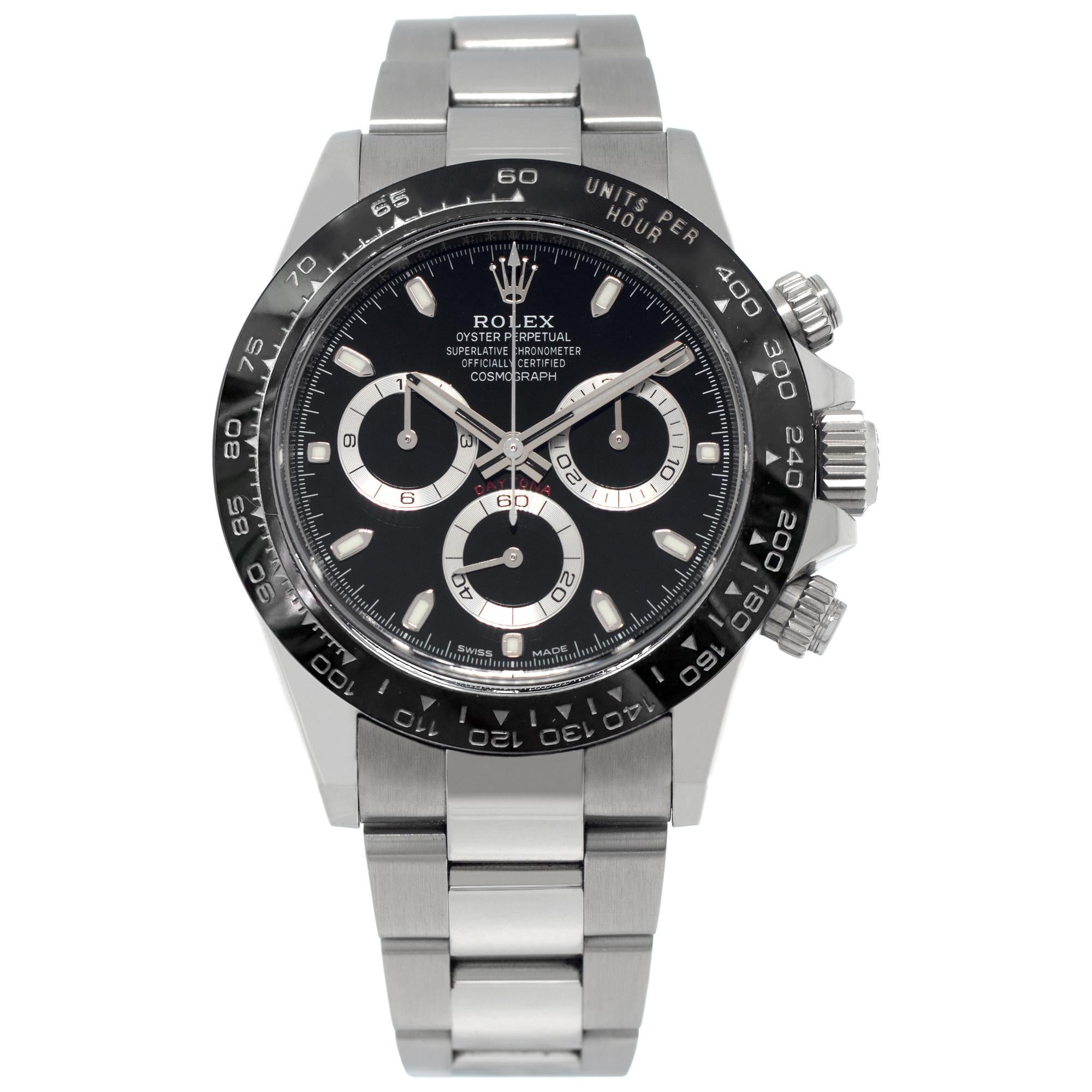 Rolex Daytona 116500LN in Stainless Steel with a Black dial 40mm Automatic watch For Sale