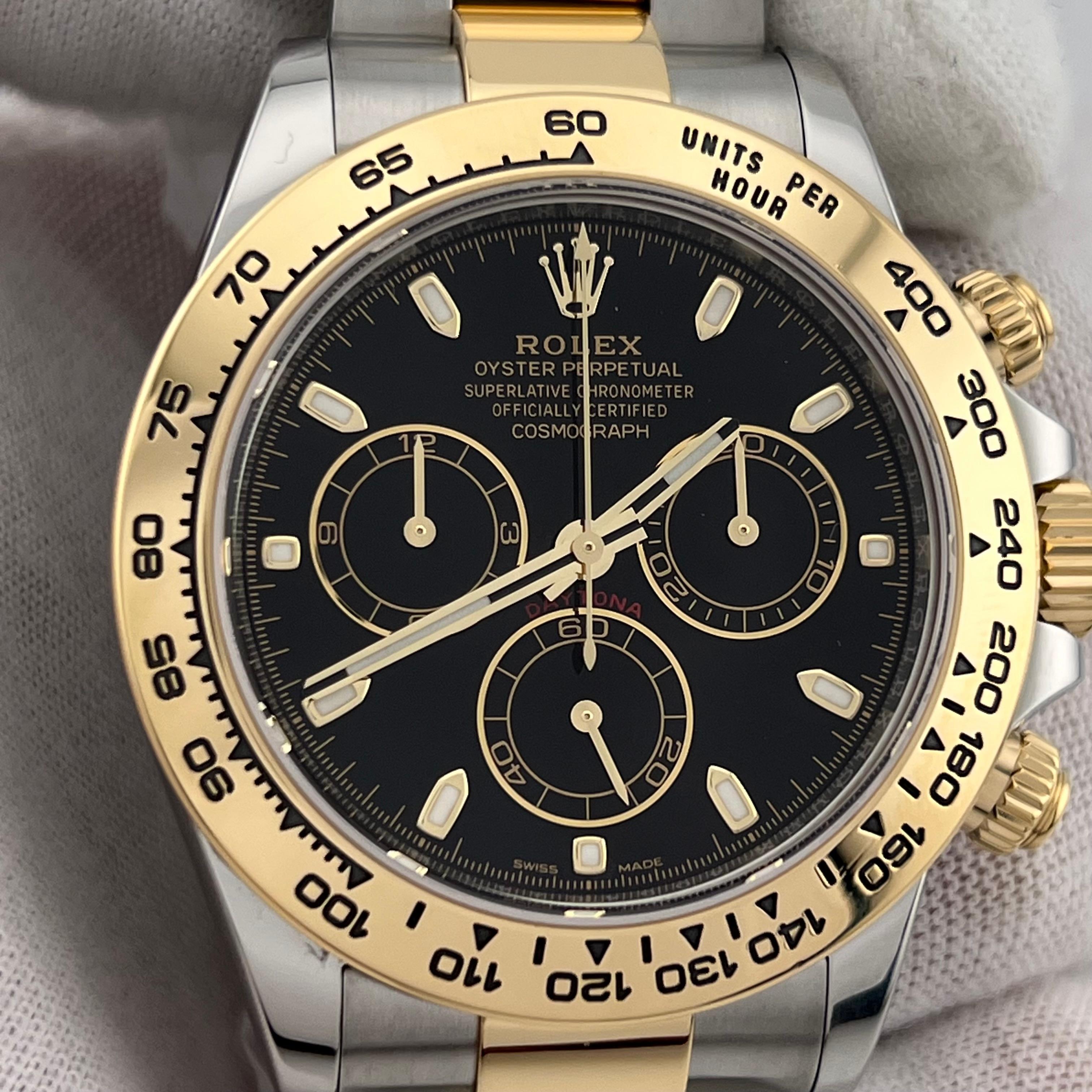 Rolex Daytona 116503 Black Dial 18K Yellow Gold Stainless Steel Box Paper 2023 For Sale 7