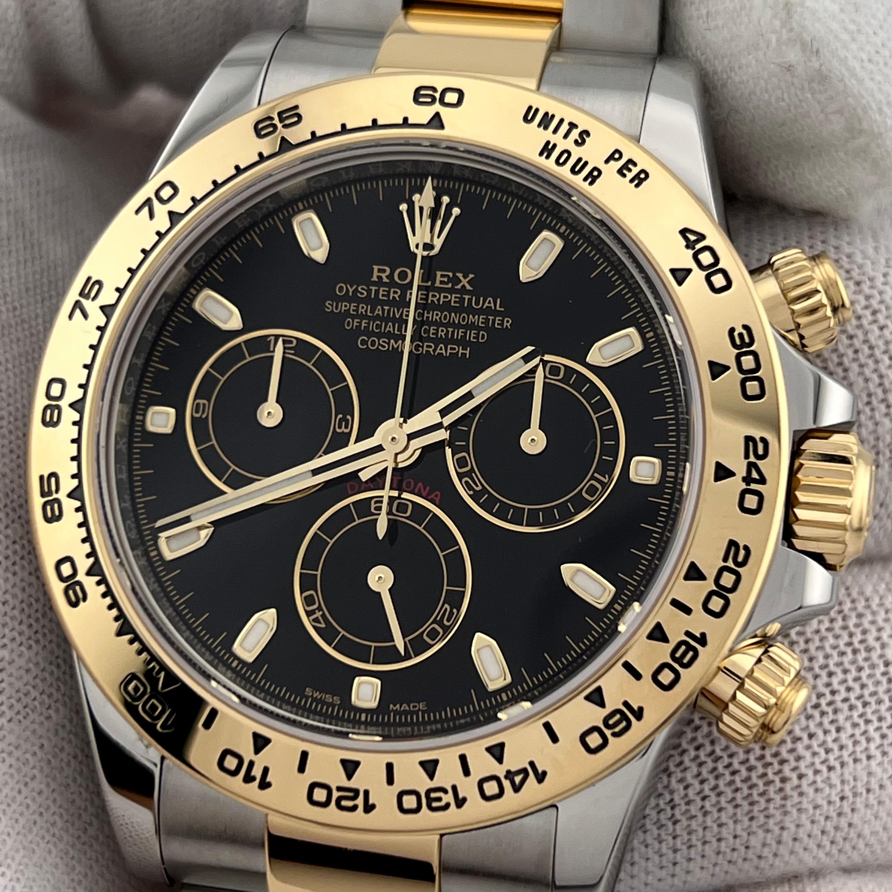 Rolex Daytona 116503 Black Dial 18K Yellow Gold Stainless Steel Box Paper 2023 For Sale 8