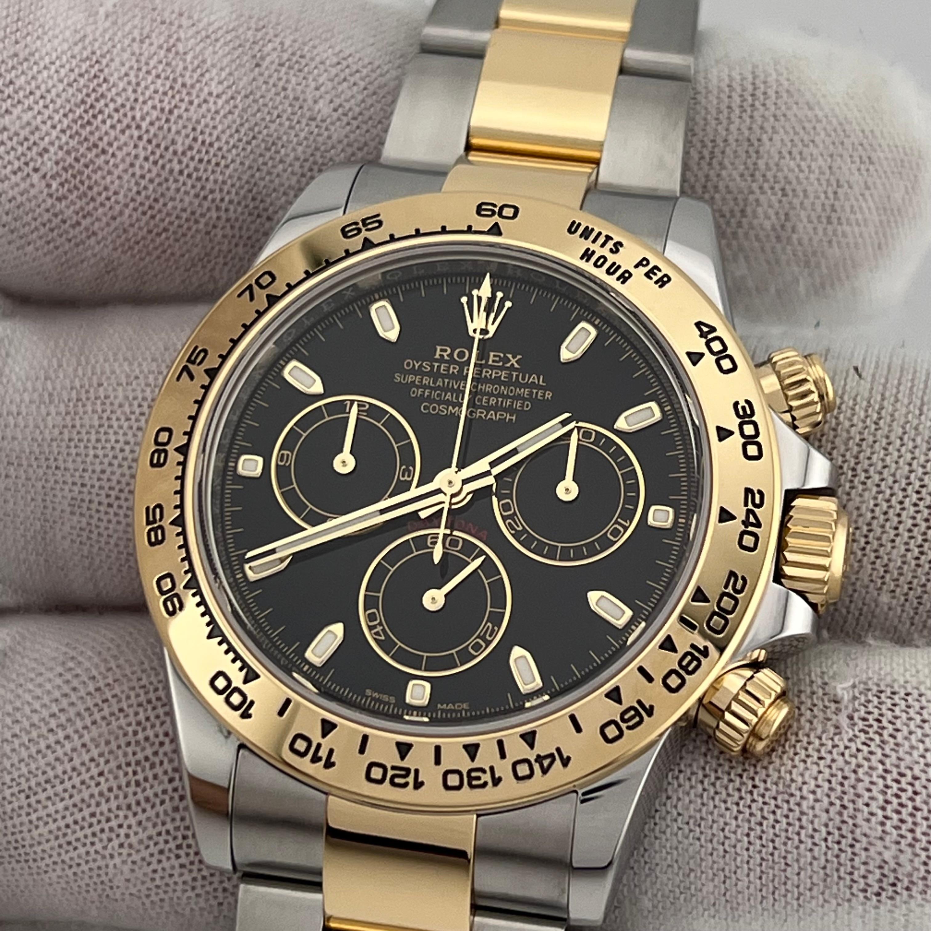 Rolex Daytona 116503 Black Dial 18K Yellow Gold Stainless Steel Box Paper 2023 For Sale 1