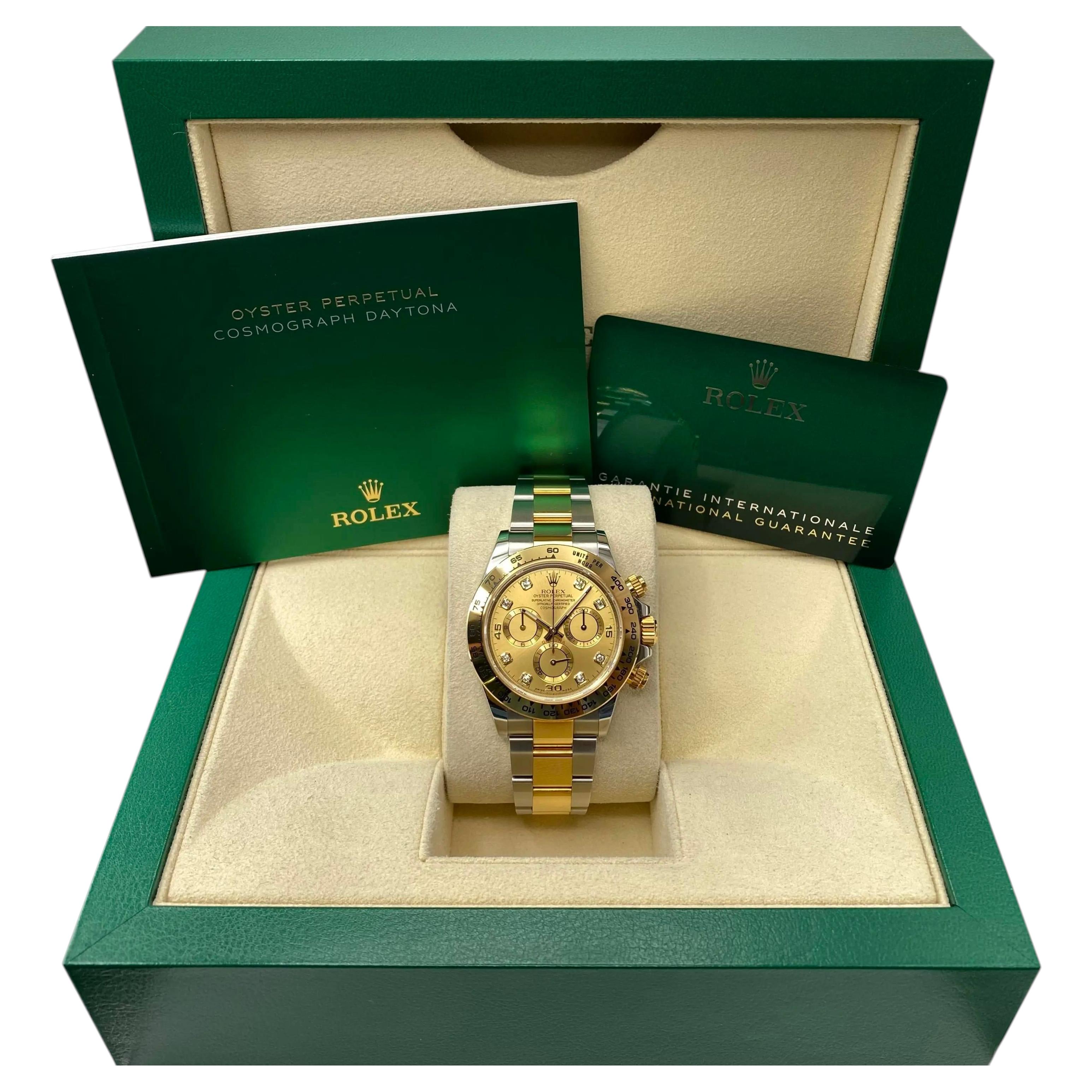 Rolex Daytona 116503 Acciaio Oro Champagne Quadrante Diamante Orologio Scatola Carta