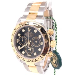 Rolex Daytona 116503 Two Tone Cosmograph Steel 40 Black Diamond Dial Mens Watch