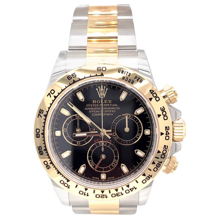 Rolex Daytona 116503 Two Tone Steel and Yellow Gold Black Index Dial Watch  at 1stDibs | daytona two tone black dial, two tone daytona black dial