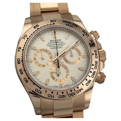 Rolex Daytona 116505 Blanco Esfera Marfil 18K Oro Rosa Caja Papel 2023