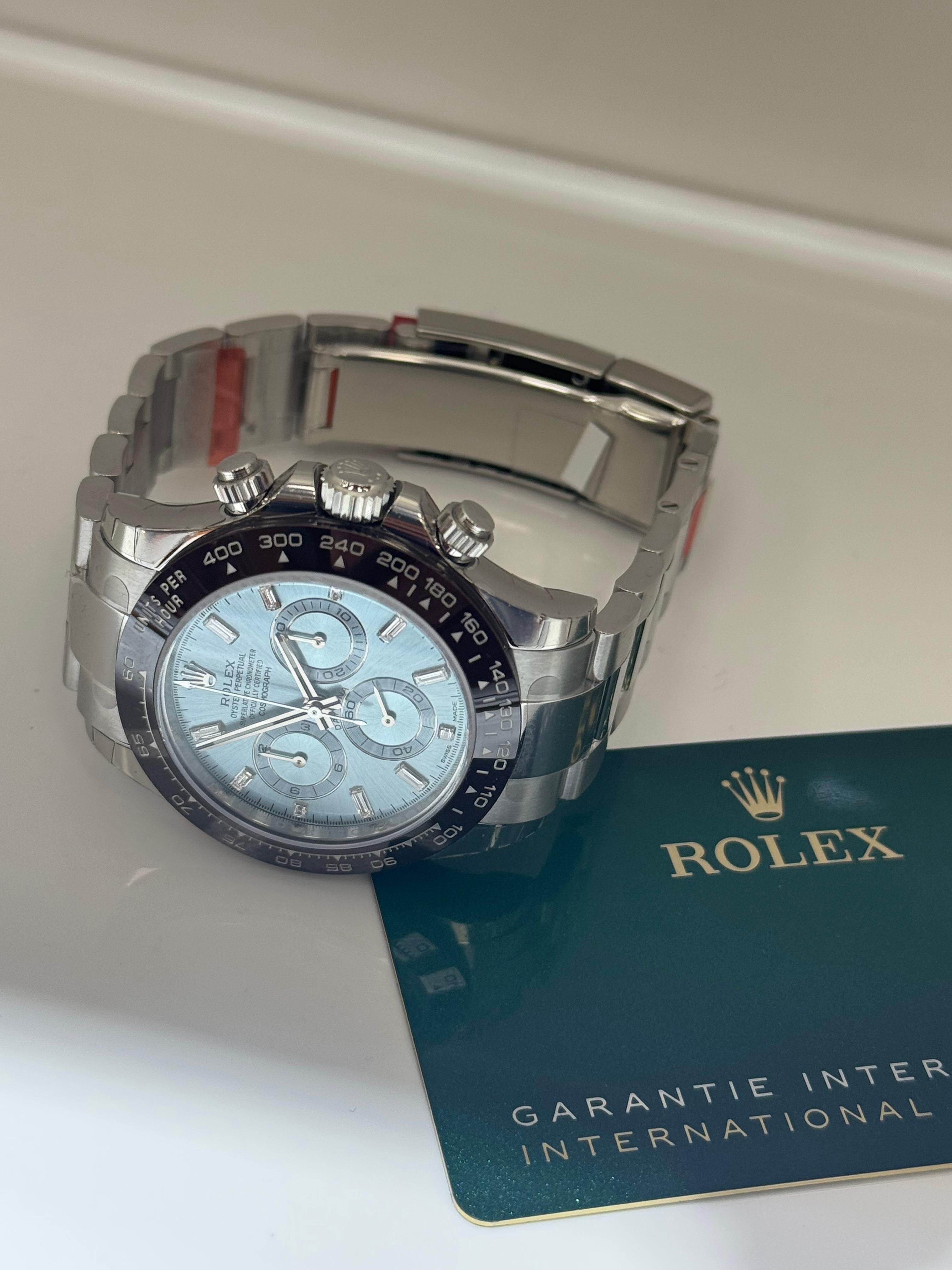 Rolex Daytona 116506 Platino blu ghiaccio Quadrante Diamante Orologio da uomo in vendita 1