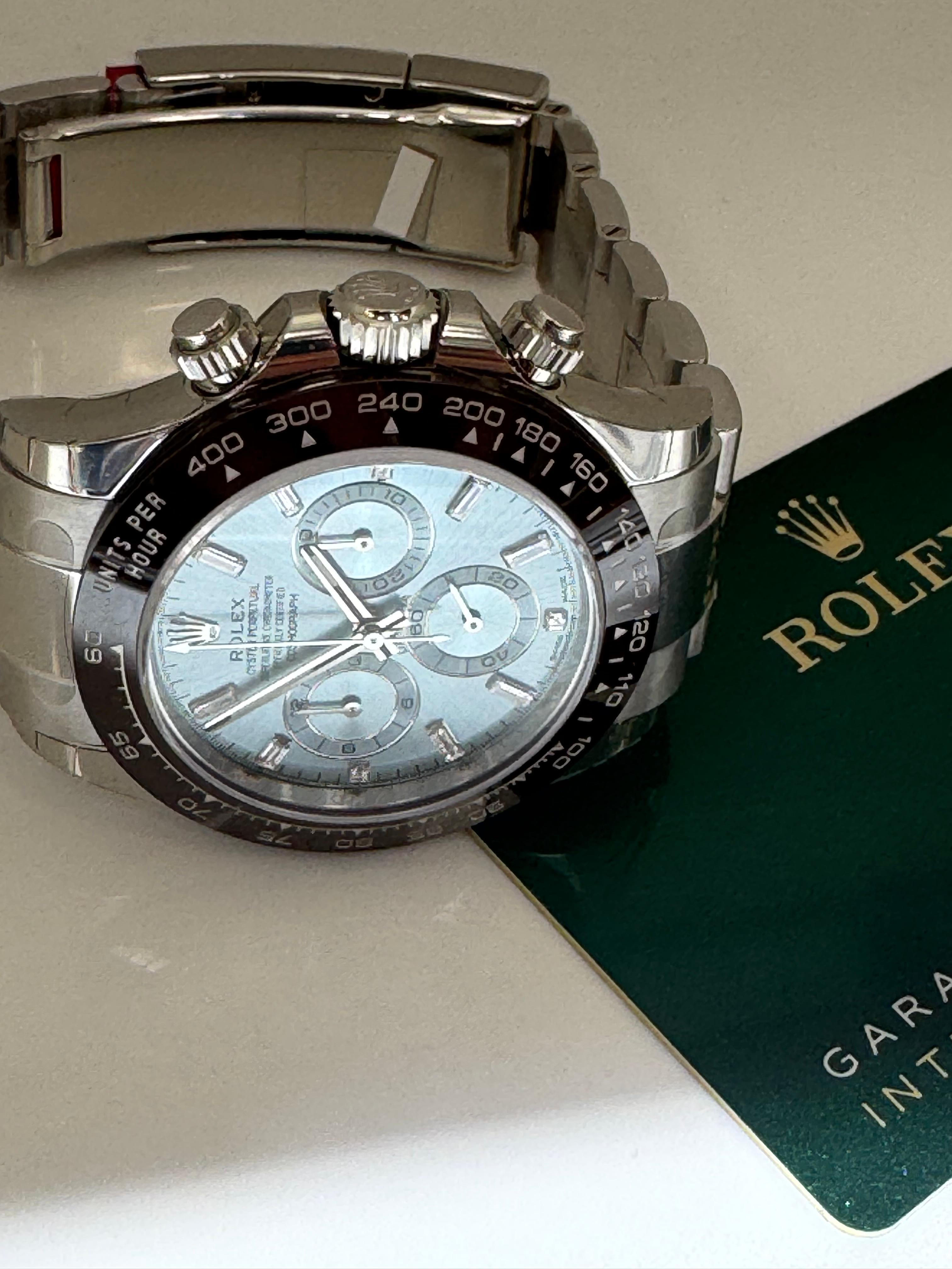 Rolex Daytona 116506 Platino blu ghiaccio Quadrante Diamante Orologio da uomo in vendita 2
