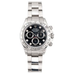 Reloj Rolex Daytona 116509 de oro blanco de 18 quilates con esfera de diamantes negros, años 2000