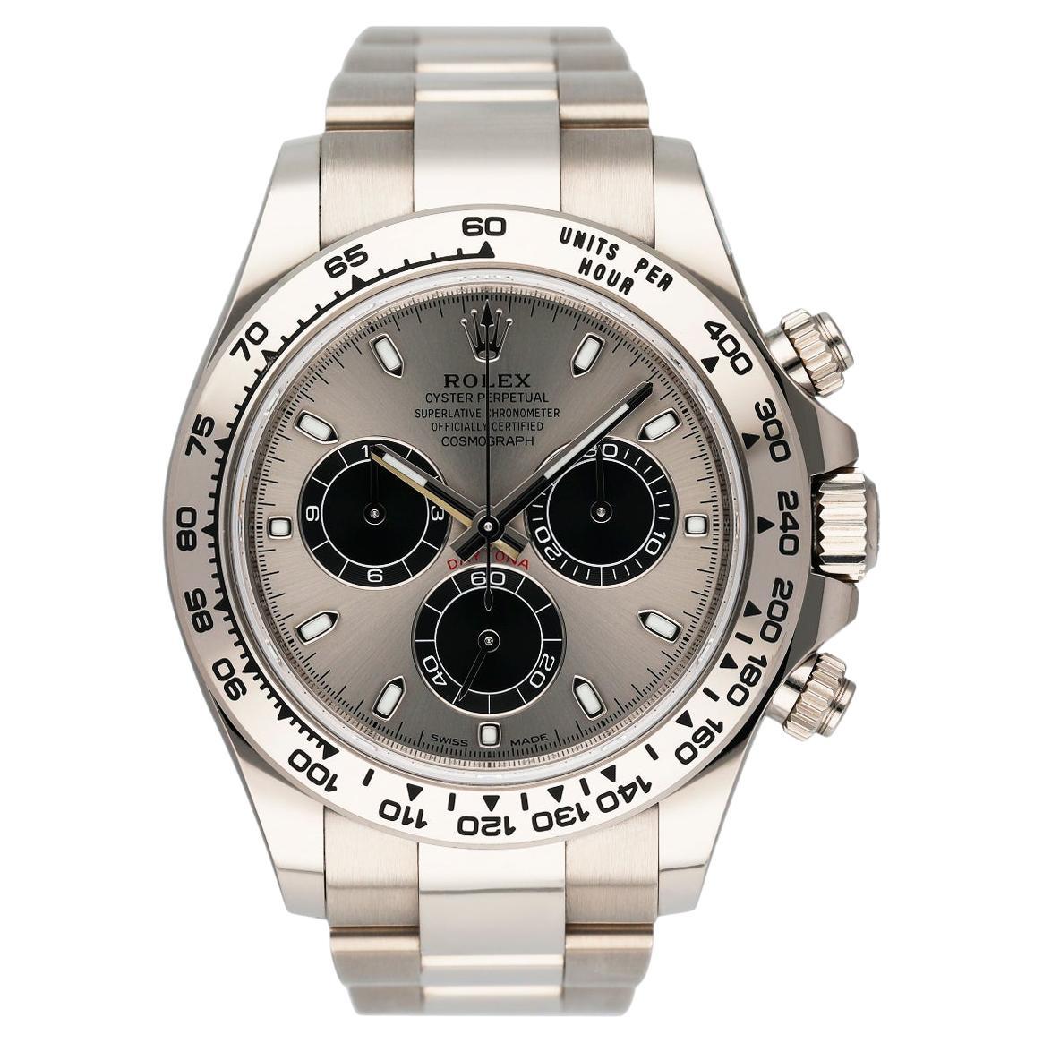 Rolex Daytona Oyster Perpetual Cosmograph 18k White Gold Blue Dial 116509 at 1stDibs
