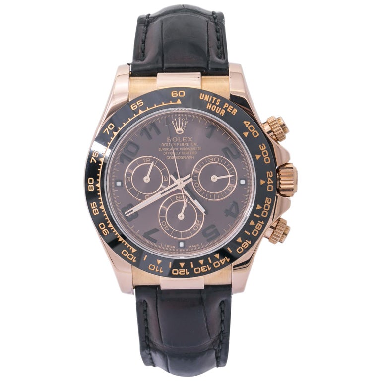 Rolex Daytona ln Ceramic 18k Rose Chocolate With Papers Automatic Watch For Sale At 1stdibs