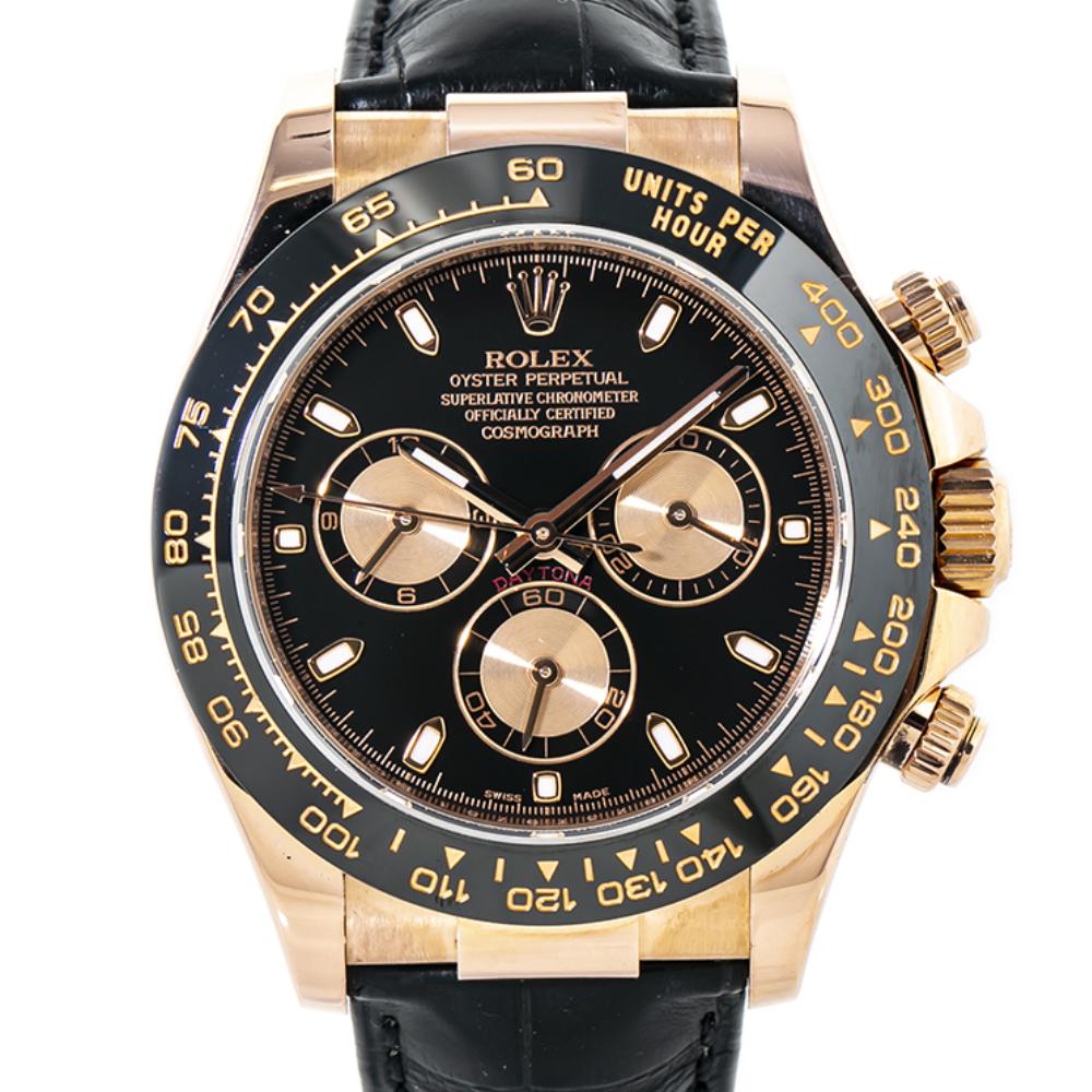 Rolex Daytona 116515LN Cosmograph 18kRoseGold Ceramic Bezel Box&Papers 40mm