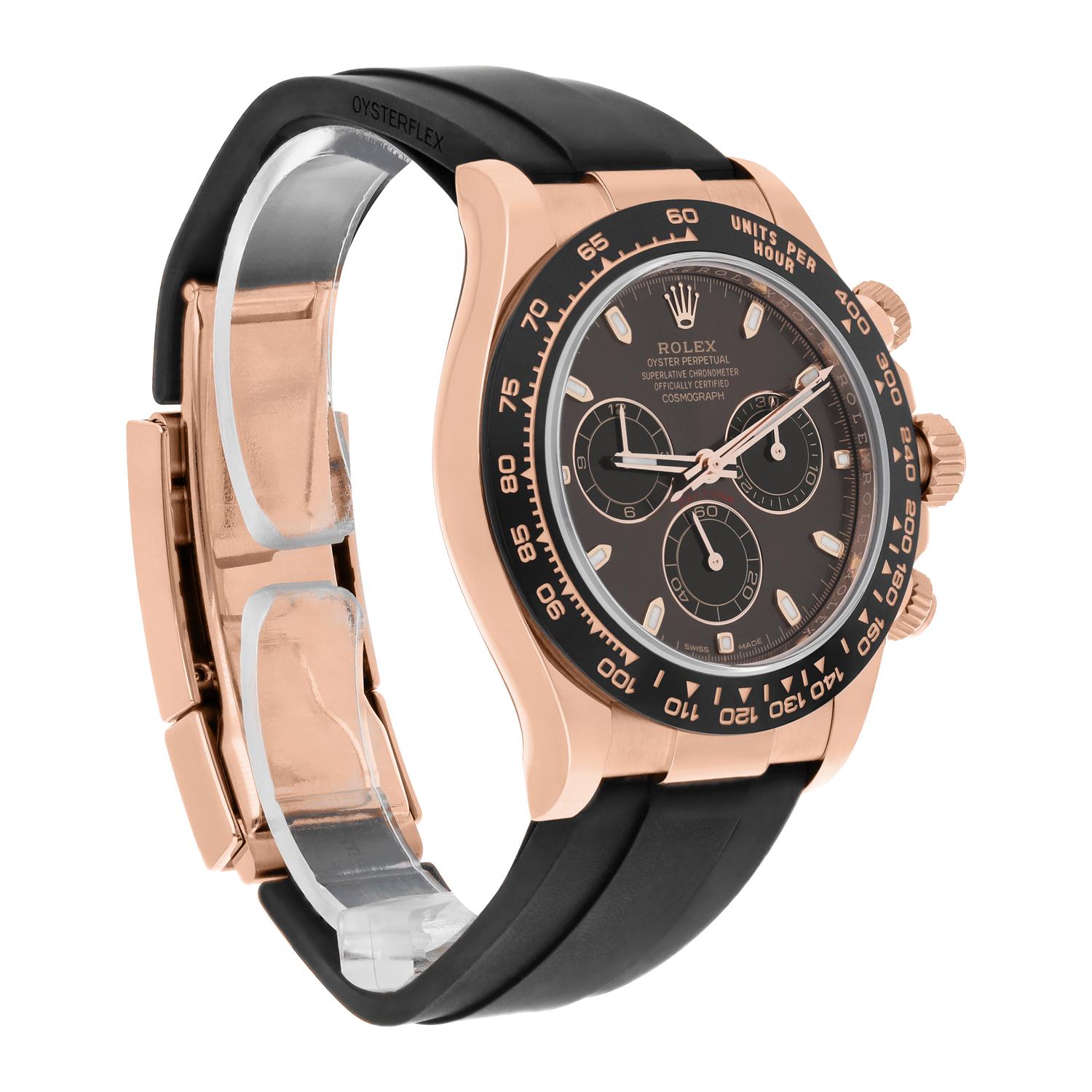 Rolex Daytona 116515LN Rose Gold Oysterflex Chocolate Dial Men's Watch 2023 New For Sale 1