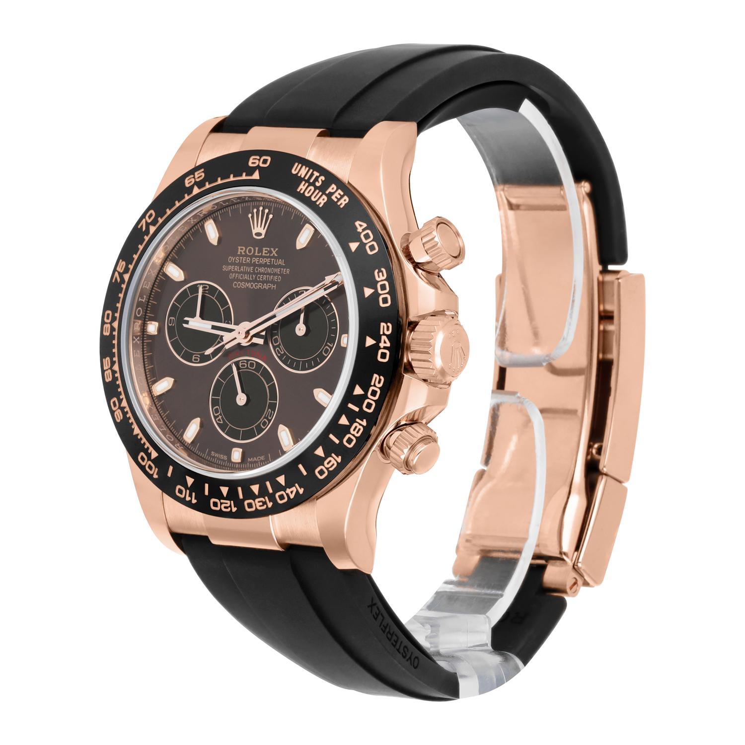 Rolex Daytona 116515LN Rose Gold Oysterflex Chocolate Dial Men's Watch 2023 New For Sale 2