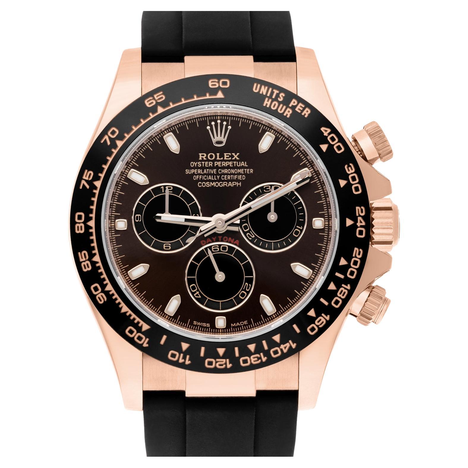 Rolex Daytona 116515LN Rose Gold Oysterflex Chocolate Dial Men's Watch 2023 New For Sale