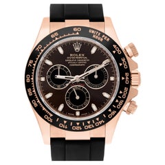 Used Rolex Daytona 116515LN Rose Gold Oysterflex Chocolate Dial Men's Watch 2023 New