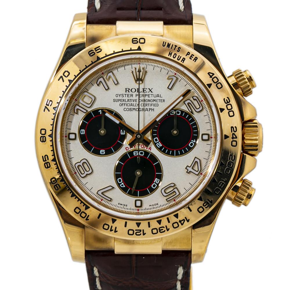 Rolex Daytona 116518 18k Gold Panda Dial Automatic Watch with Papers 40MM