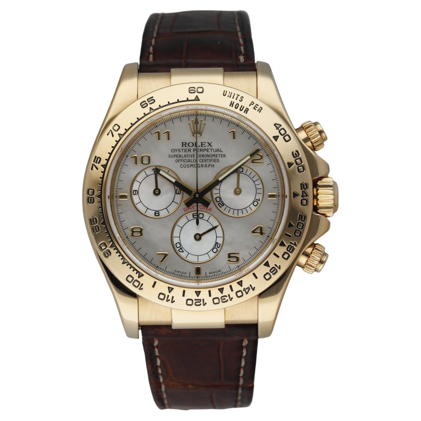 Rolex Daytona 116518 18K Yellow Gold MOP Dial Men's Watch