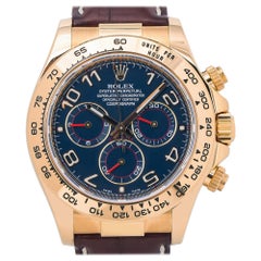 Rolex Daytona 116518:: cadran bleu:: certifié et garanti