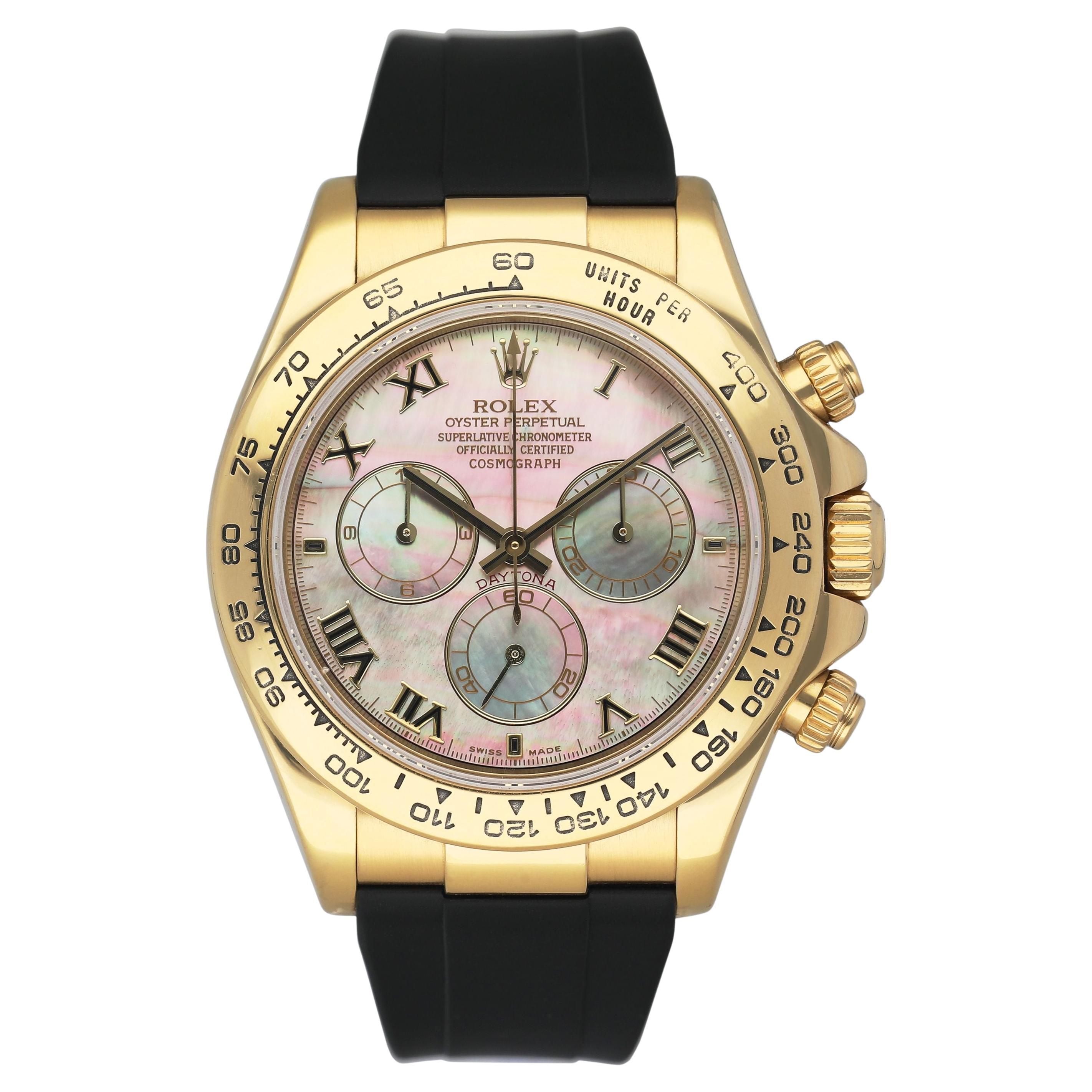 Rolex Daytona 116518 Cadran MOP Or jaune 18K Montre Homme